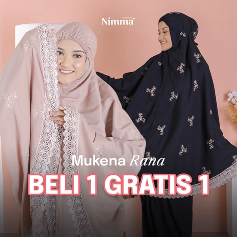 B1G1 - Mukena  Dewasa Polymicro Renda - RANA BROWN dan RANA BLACK